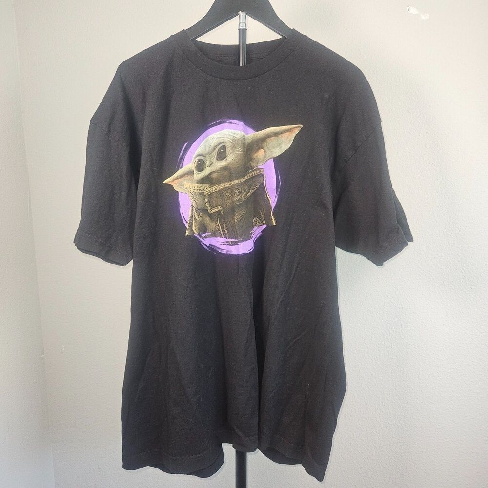 Star Wars Grogu Baby Yoda T Shirt Mens 2XL Black Mandalorian Graphic‎ Tee